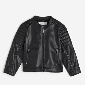 H&M Kids Quilted Biker Vegan Leather Moto Jacket Kids Size 14